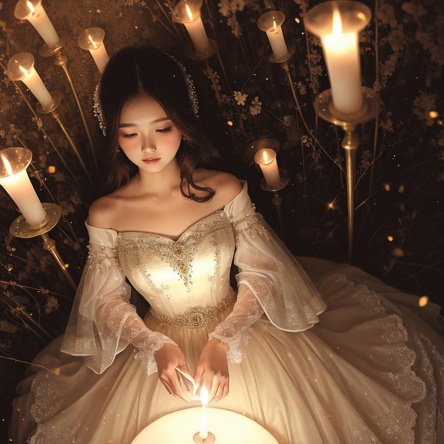 Cel-Shaded Portrait with Candlelight Ambiance