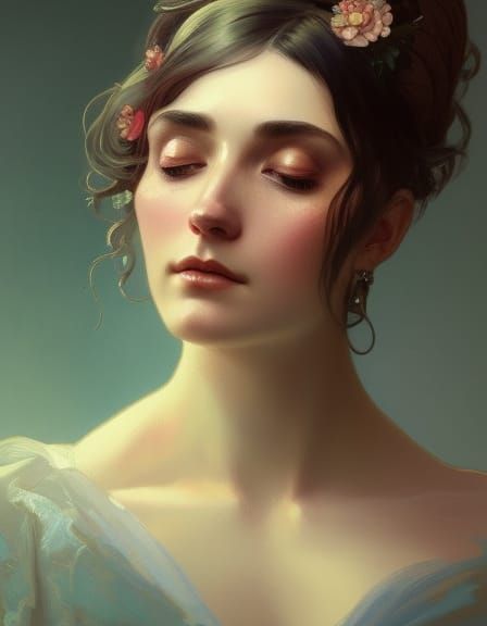 Victorian Woman Portrait in Digital Art Style