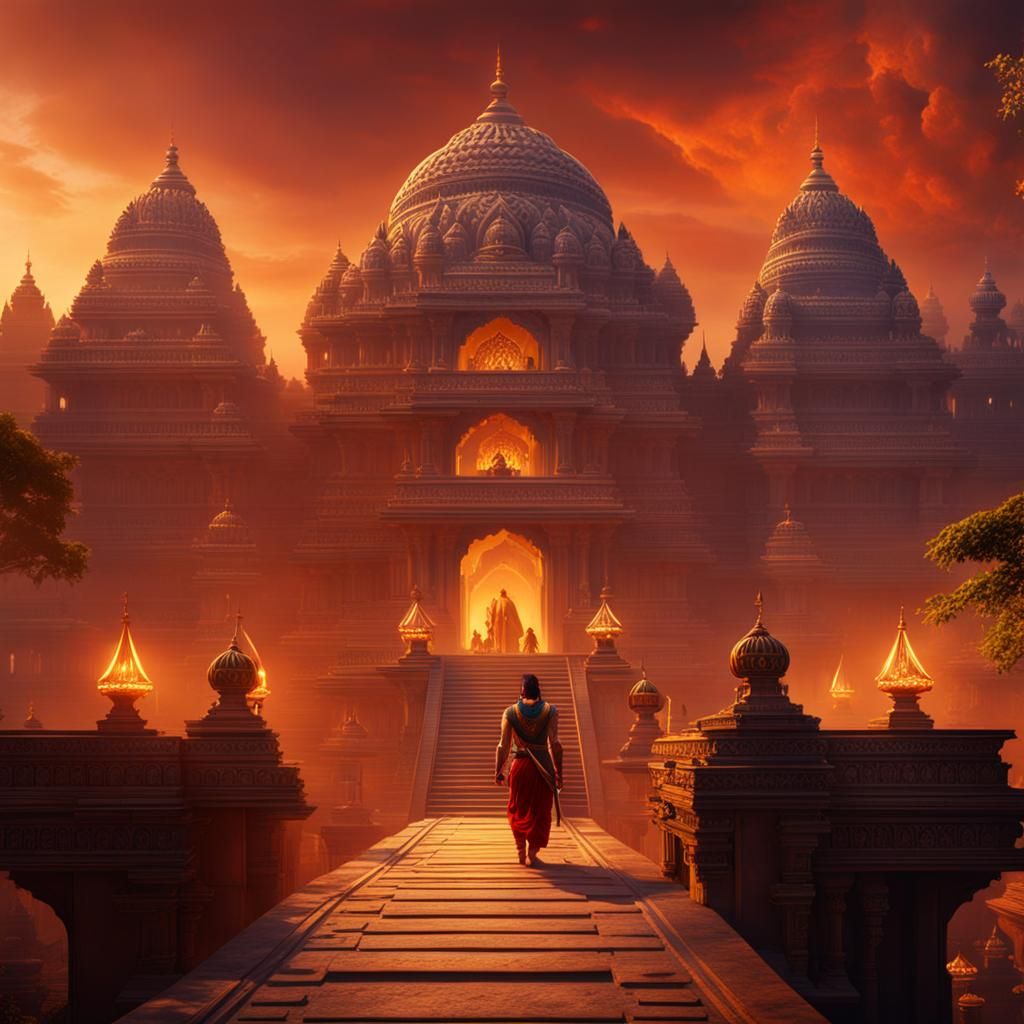 Lord Ram's Arrival in Ayodhya: Fantasy Concept Art