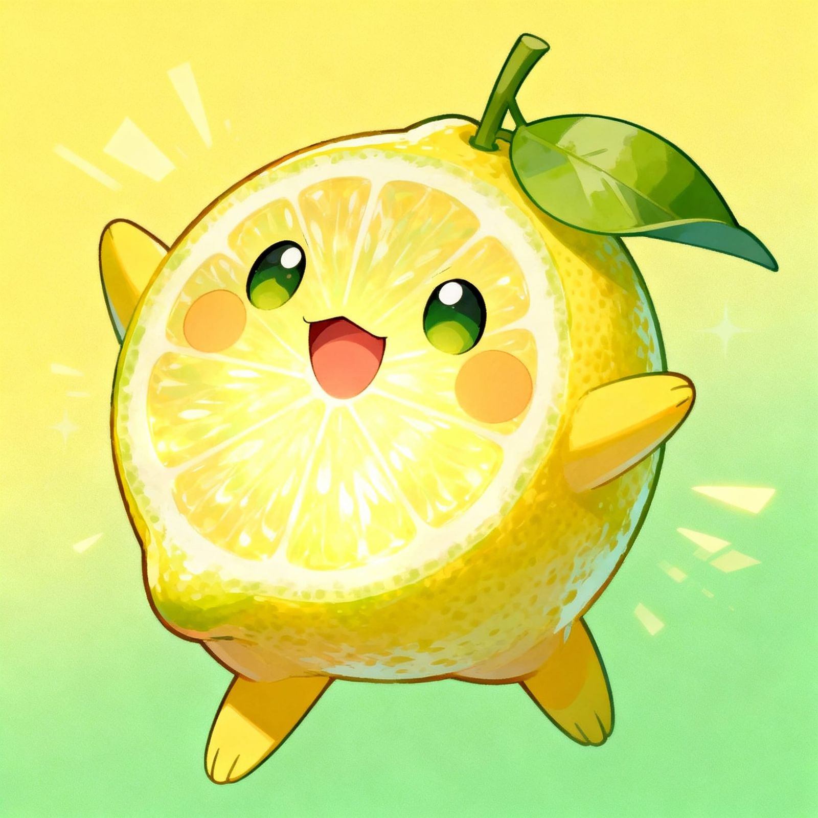 Pokemon Lemon Hybrid in Vibrant Anime Art Style