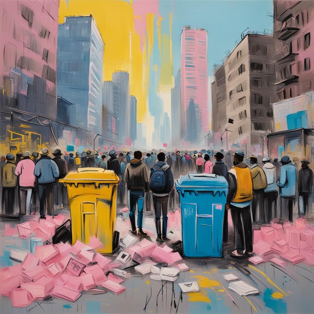 Urban Rebellion in Vibrant Impasto