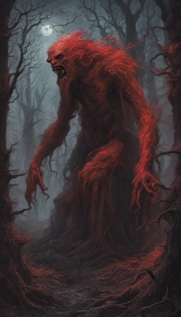 Horror Monster in Dark Witch Forest