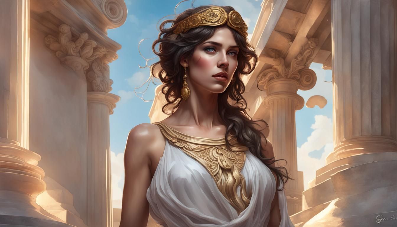 Themis: Greek Goddess in Hyperdetailed Portrait