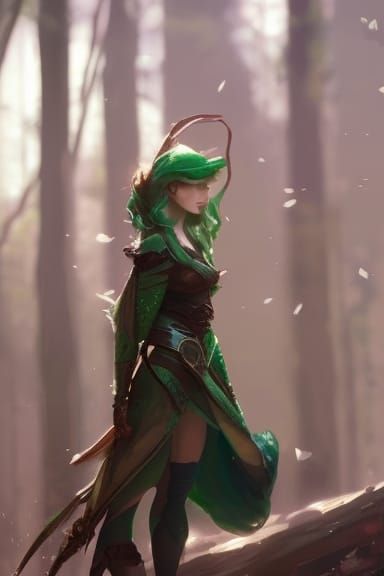 Detailed Elf Portrait in Studio Ghibli Style