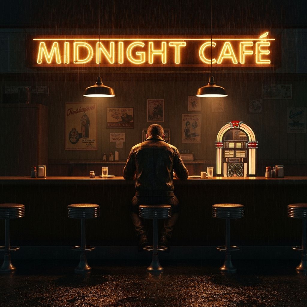 Neon Shadows: Midnight Diner in Cinematic Style