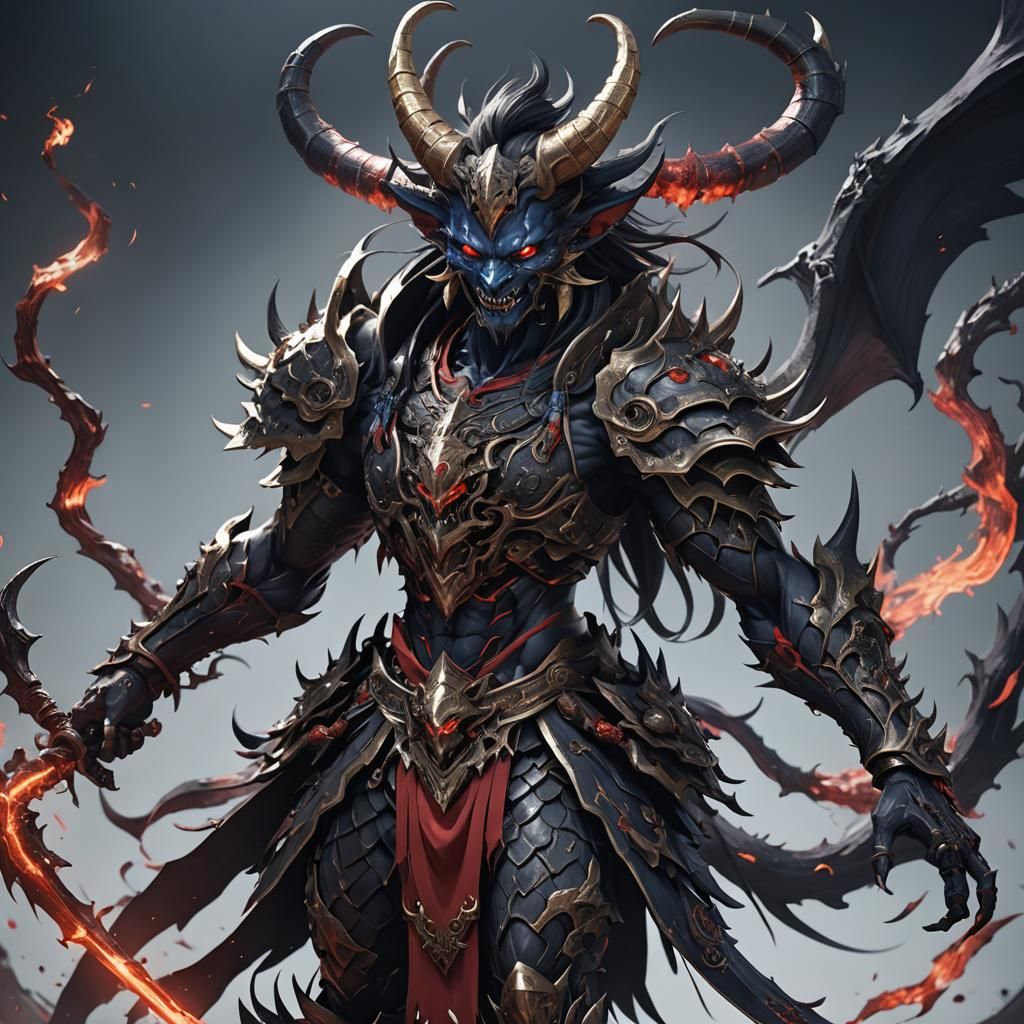 Detailed 3D Anime Art of Vasuki Demon