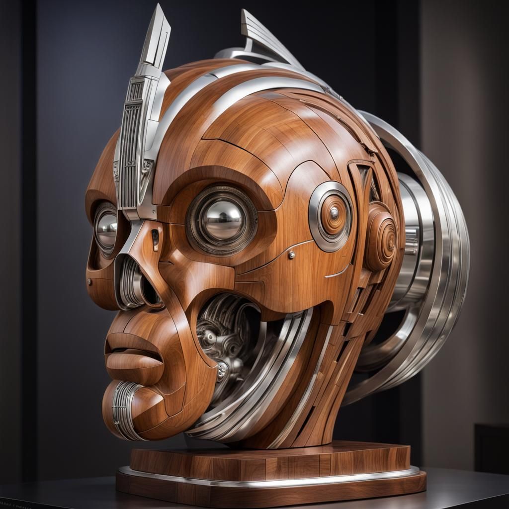 Futuristic Art Deco Sculpture in Museum