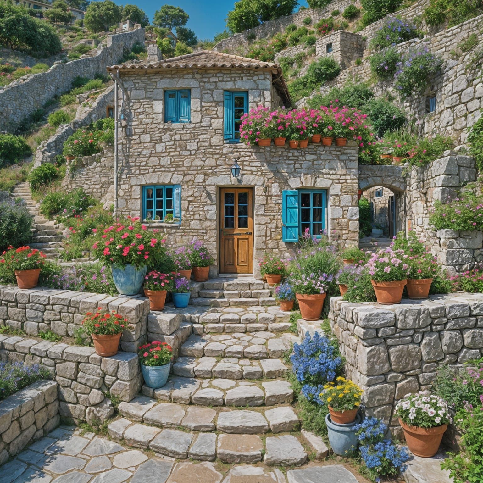 Idyllic Stone Cottage Overlooking Mediterranean Sea