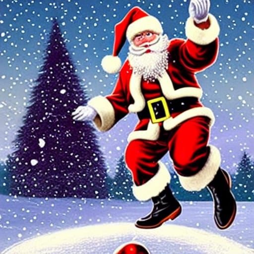 Santa Claus Plays Football: Comic Book Art