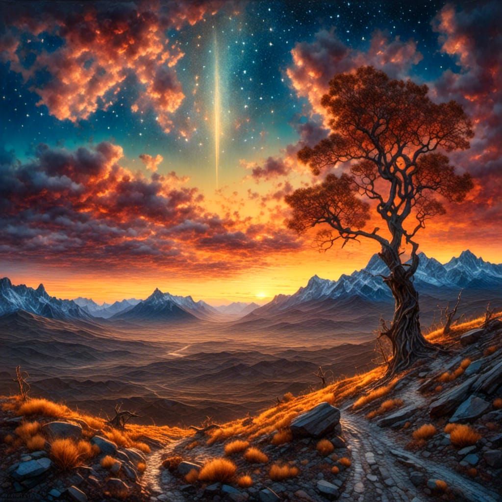 Sierra Nevada Sunrise: Hyper-Realistic Oil Painting