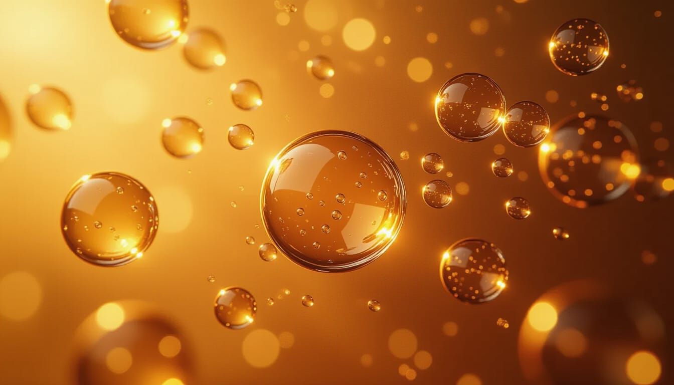 Abstract Amber Bubbles in Hypnotic Motion