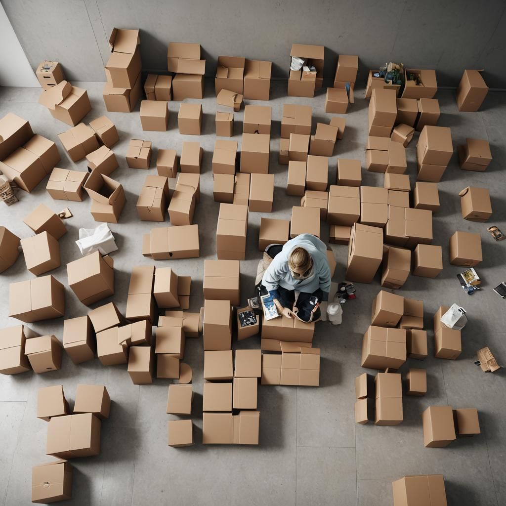 Cinematic Unpacking in a New Home, Photorealistic