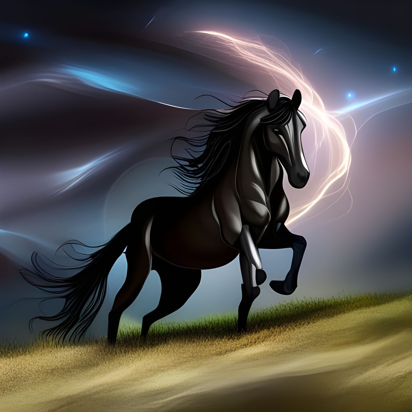 The black wild horse