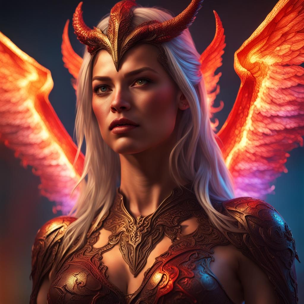 Hyperrealistic Female Lucifer Concept Art