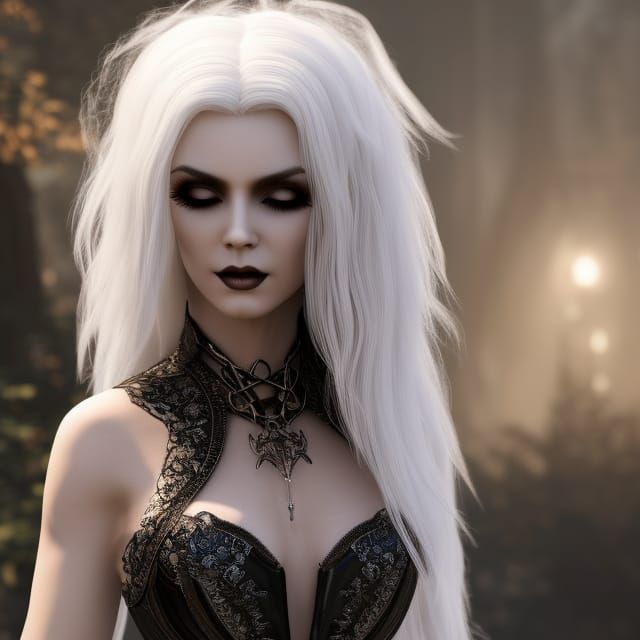 Ethereal Gothic Ghost Portrait in Anne Stone Style