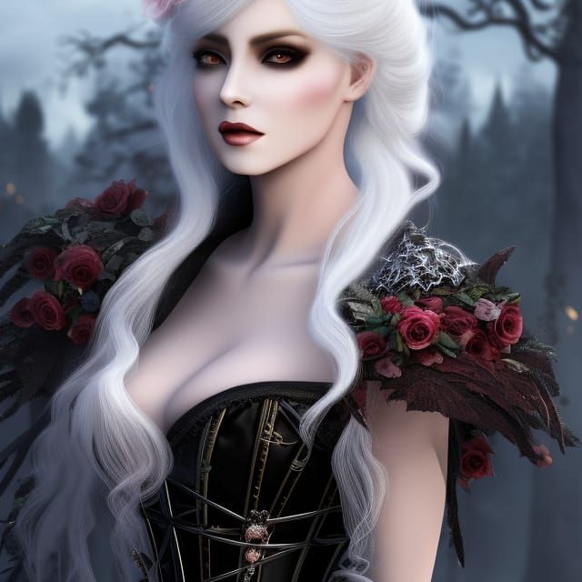 Ethereal Gothic Ghost Portrait in Ultrarealistic Detail