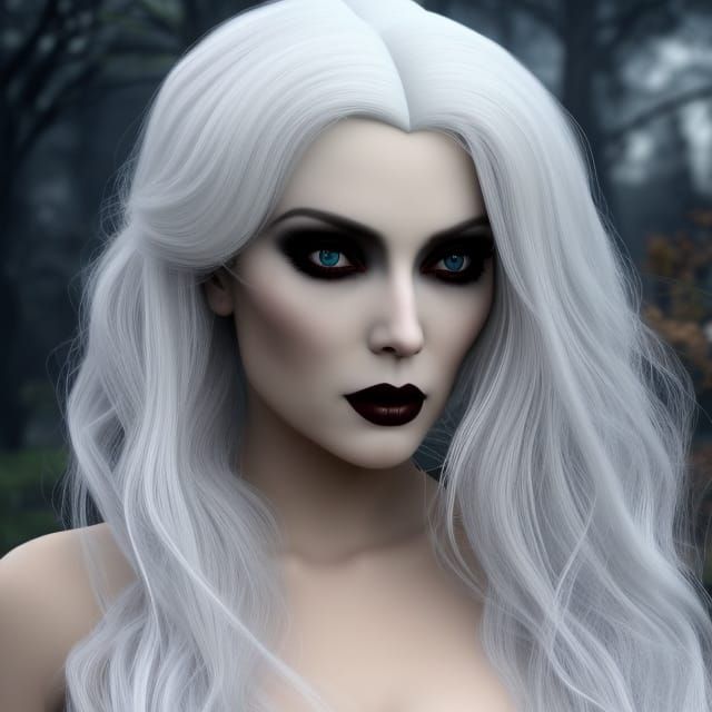 Beautiful Gothic Ghost with Roses, Ultrarealistic Style