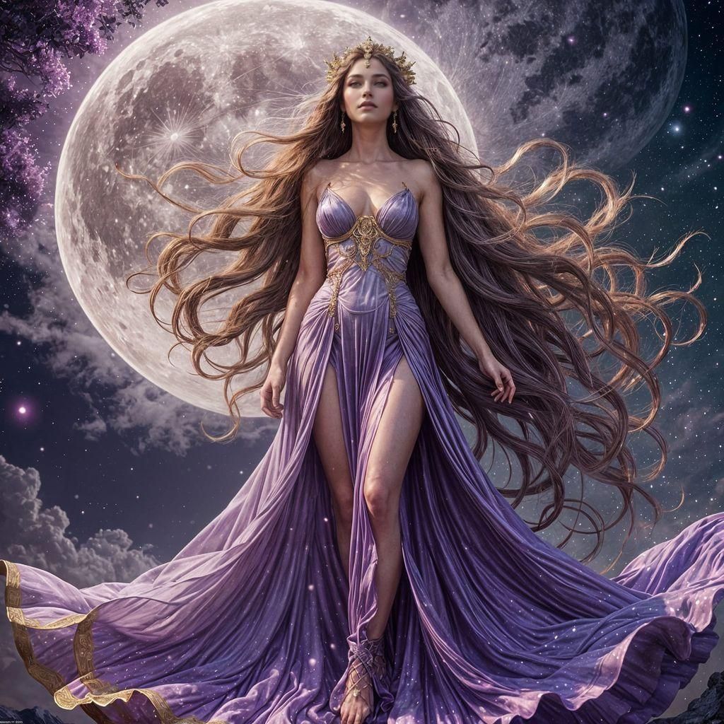 Goddess with Moon in Fantasy Concept Art
