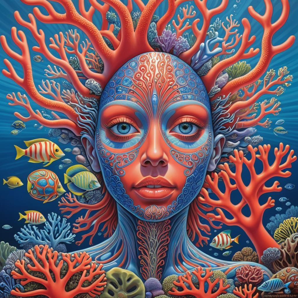 Coral Reef Deity in Visionary Style