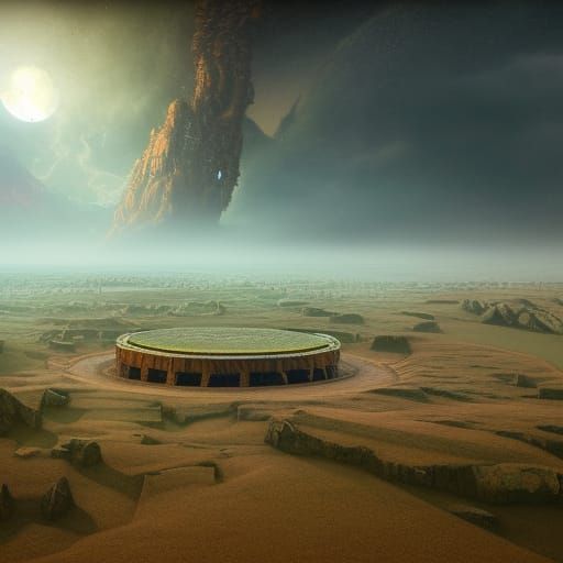 Sumerian Crop Circle: Detailed Matte Painting