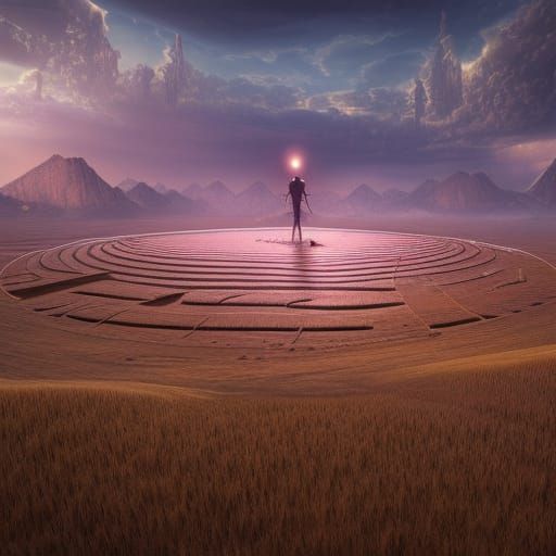 Sumerian Crop Circle in Detailed Matte Painting
