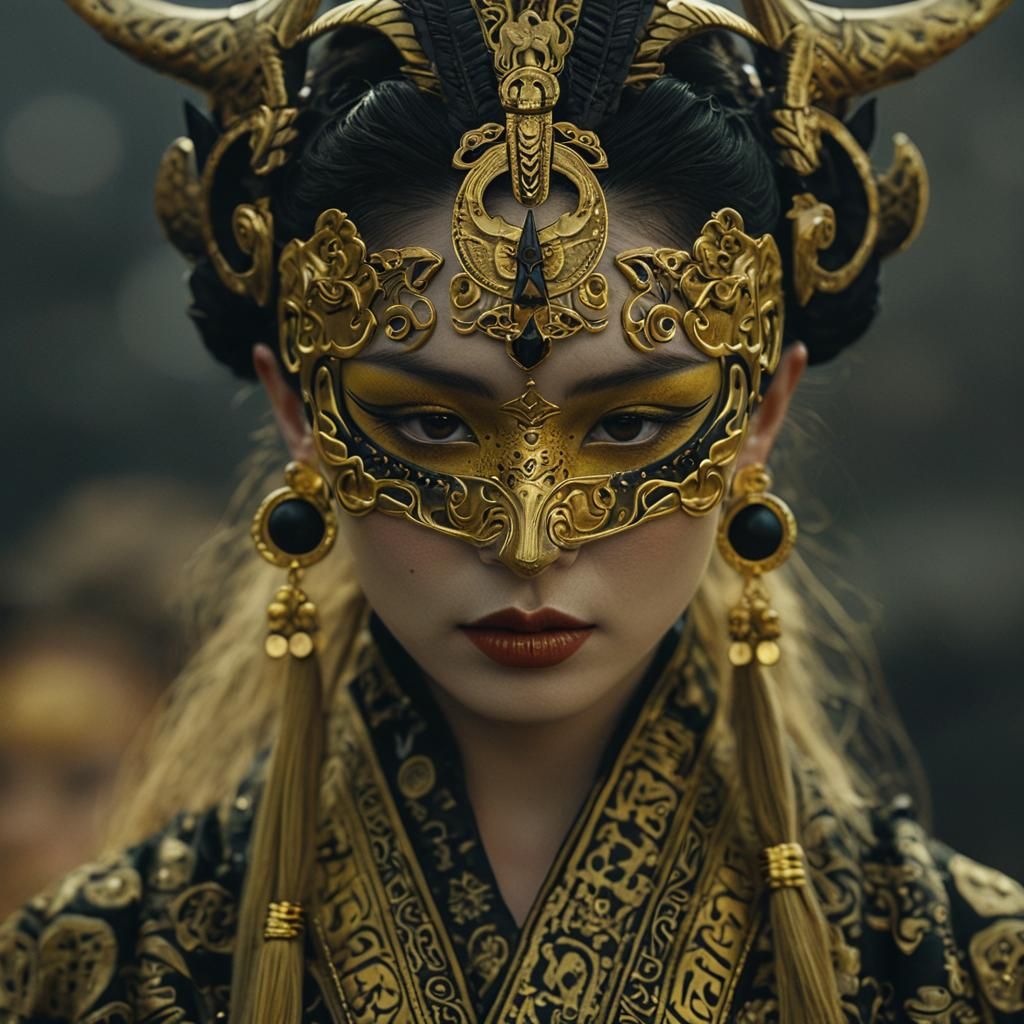Viking Geisha in Golden Hour Glory: A Cinematic Masterpiece