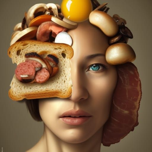 Breakfast Person Portrait in Artgerm Style