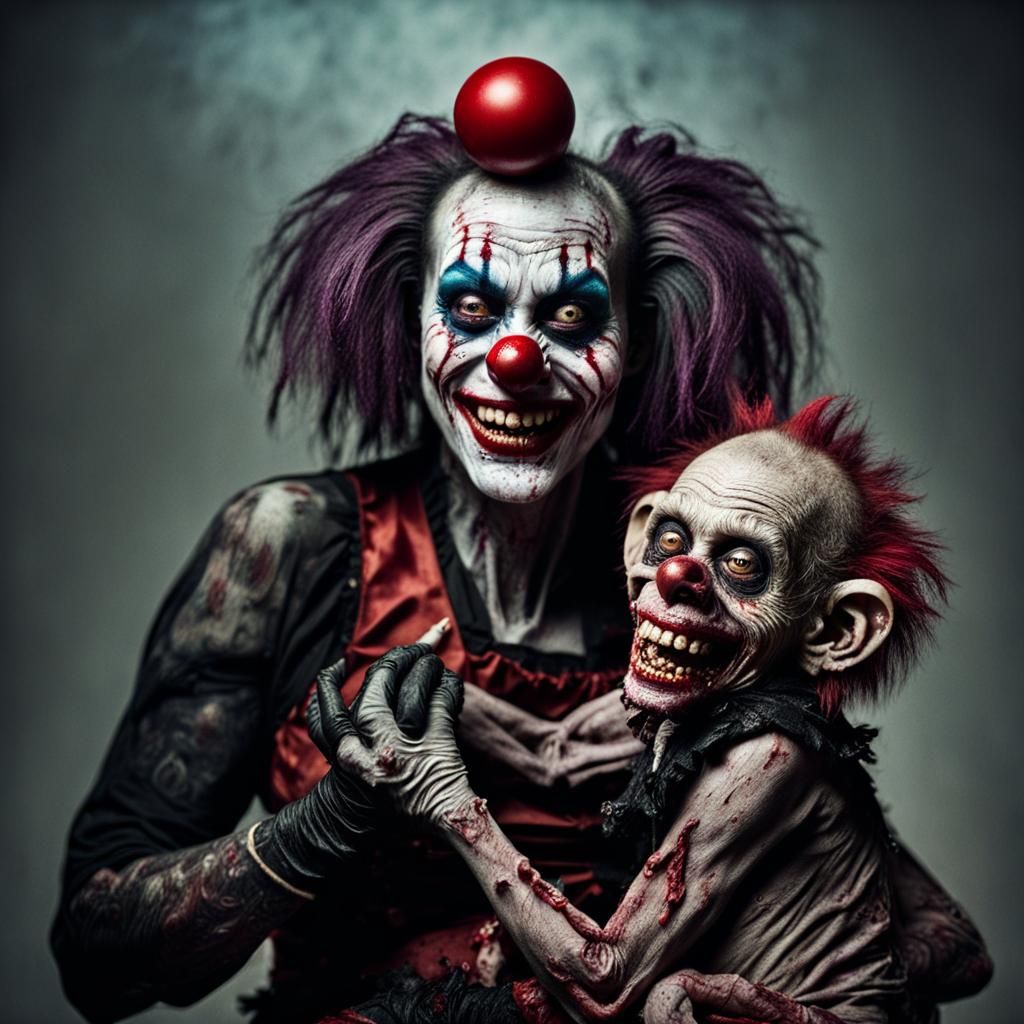 Zombie Clown Burlesque Dancer Nursing Monster Baby