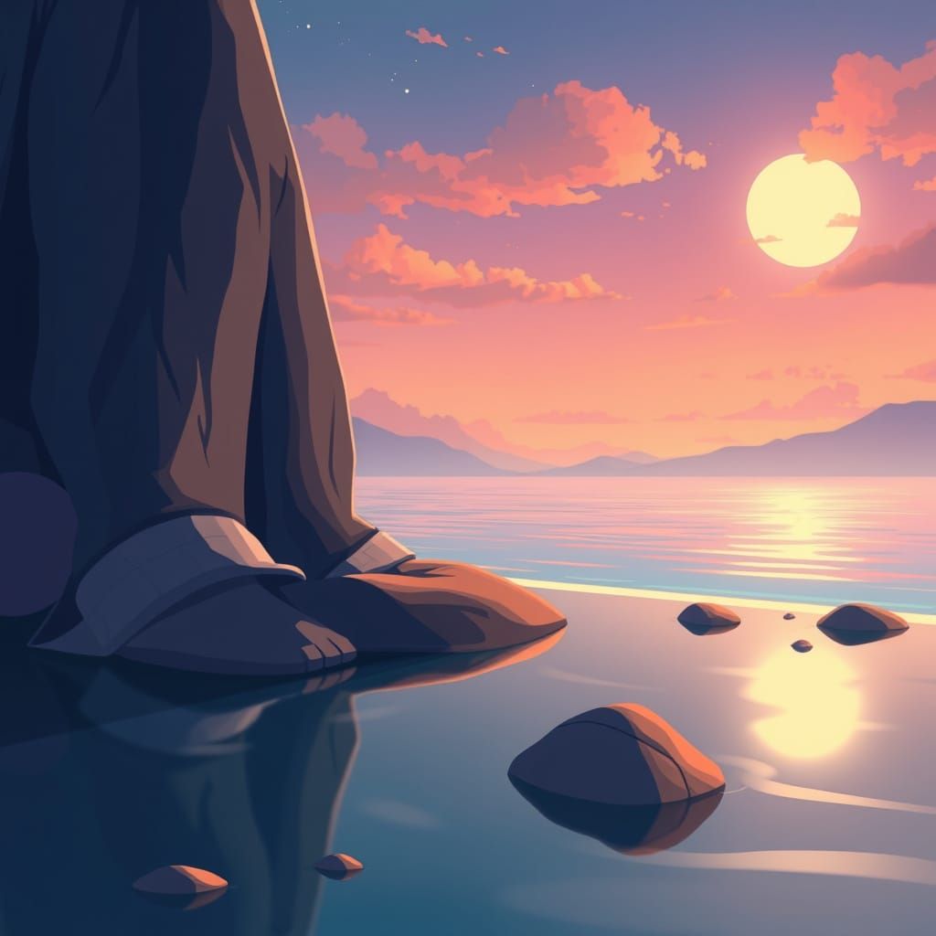 Serenely Detailed Anime Scene in Studio Trigger Style