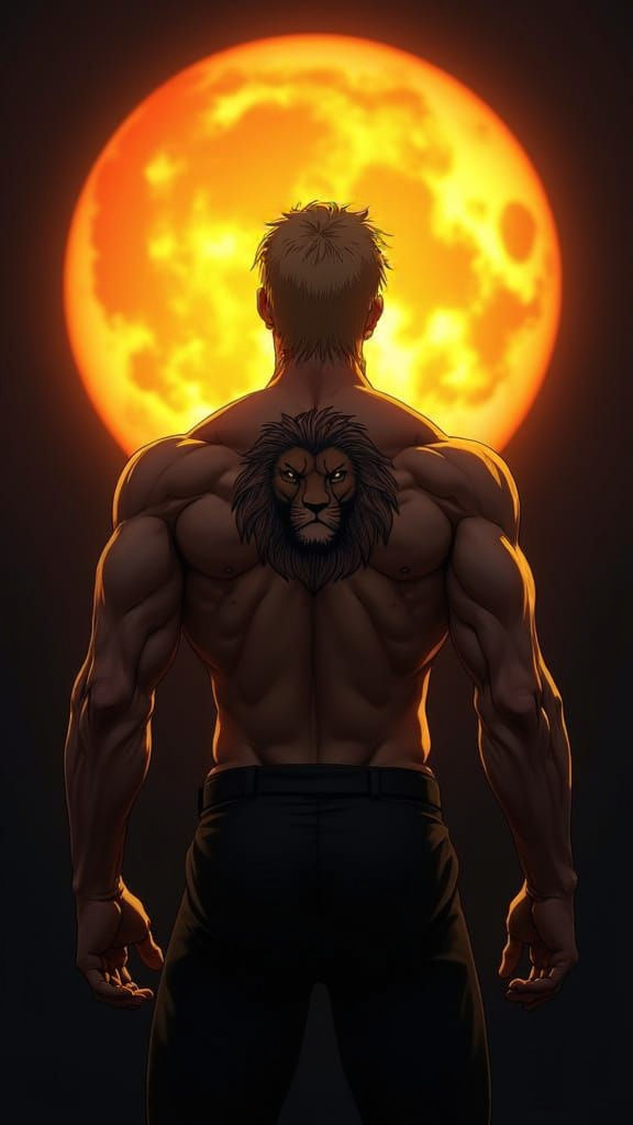 Escanor from Seven Deadly Sins, Muscular Hero in Sunlit Glor...