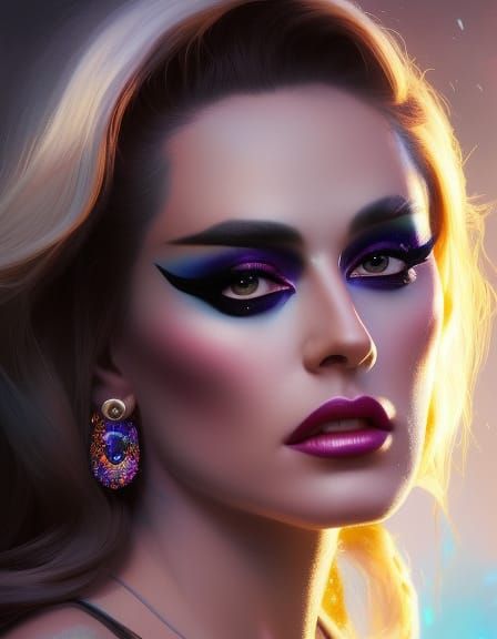 Stunning Drag Queen Portrait in Hyperdetailed Style