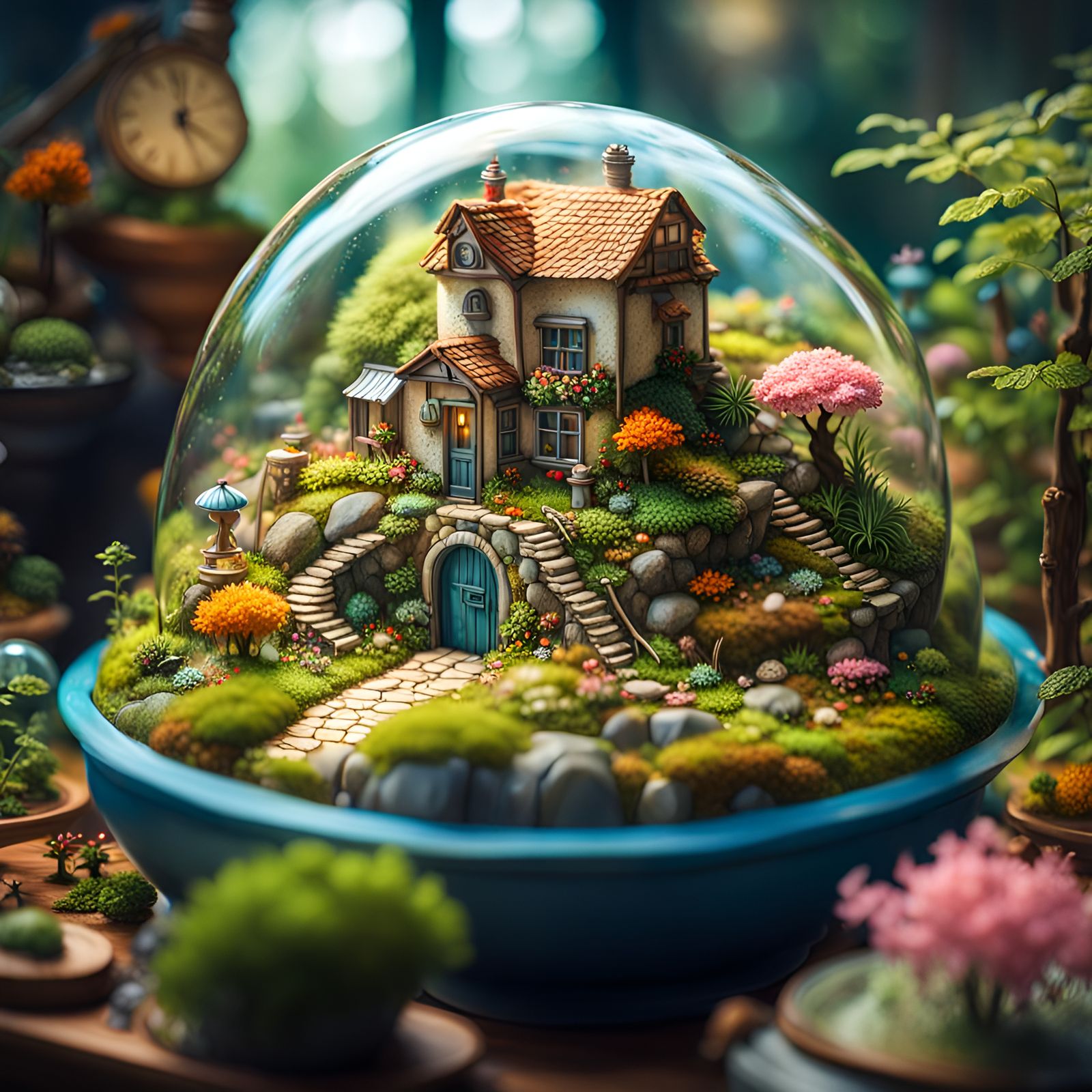 Miniature Wonderland Terrarium in Ghibli Style