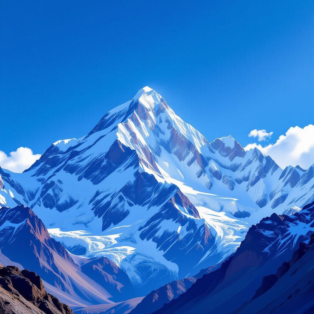 Aconcagua Mountain Peak in Vibrant Landscape Style