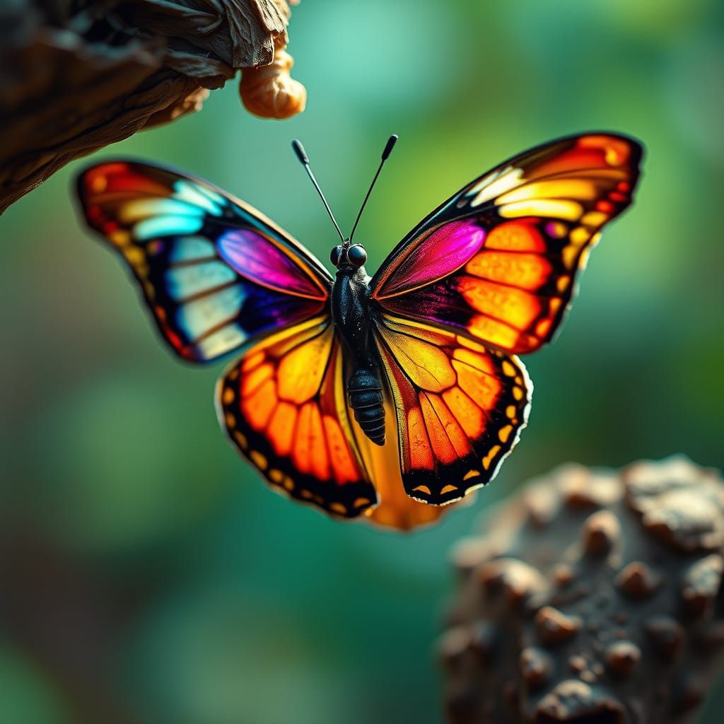 Hypermodern Butterfly Emerges: Maximalist Triadic Color Wing...