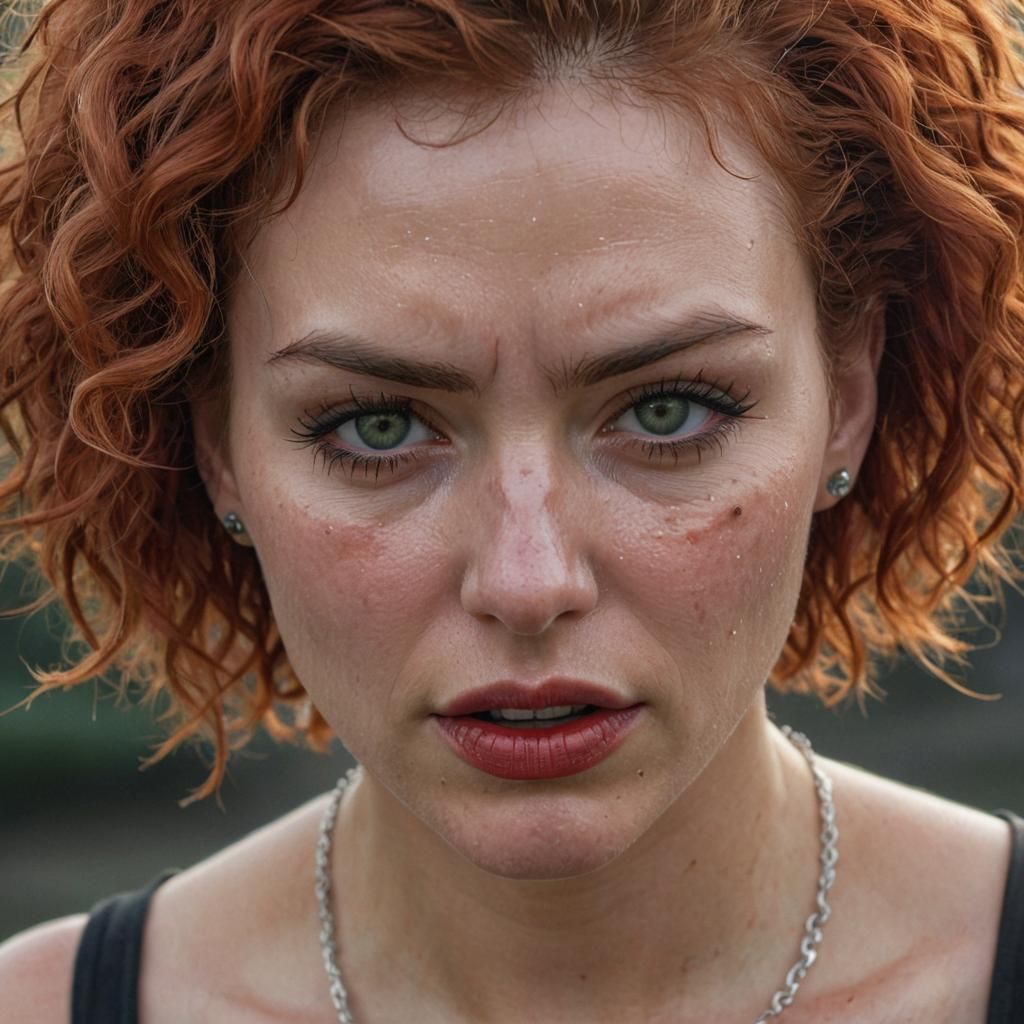 Crying Woman Portrait in Greg Rutkowski Style