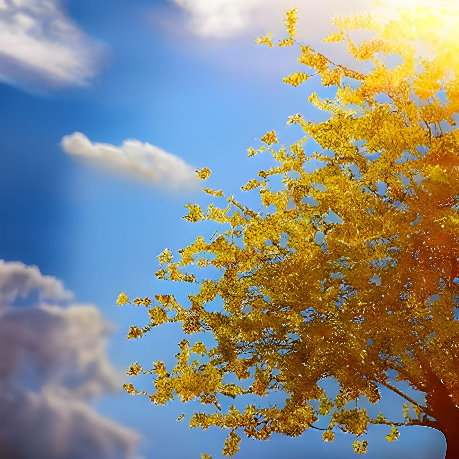 Golden Apple Tree in Divine Sunshine