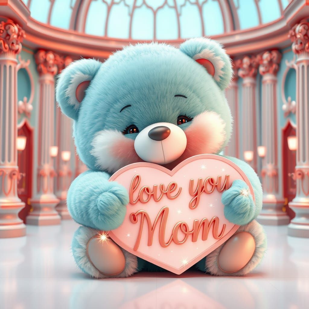 Whimsical 3D Anime Teddy Bear Illustration