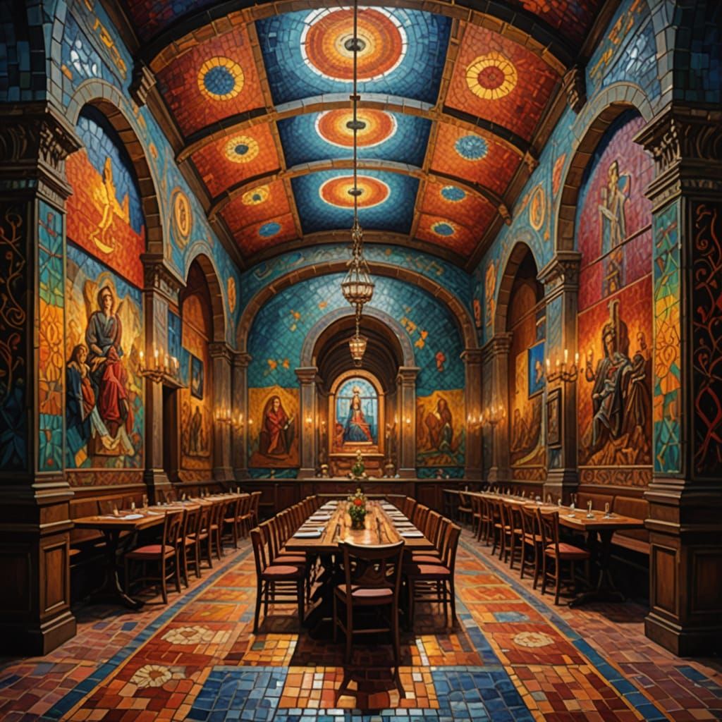 Gouache Masterpiece: Theodora's Mosaic Refectory