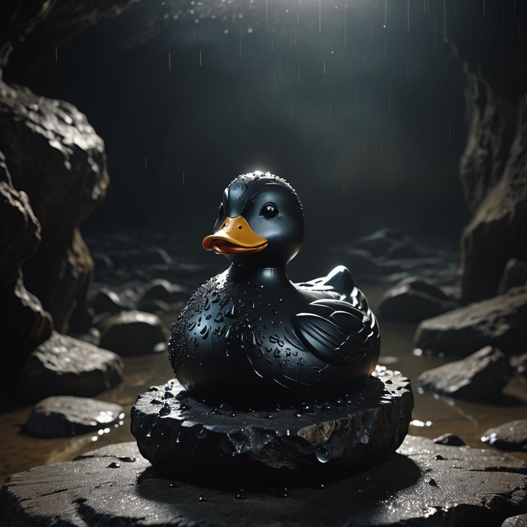 Goth punk black rubber duck