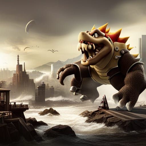 Epic Cinematic Bowser Digital Matte Painting