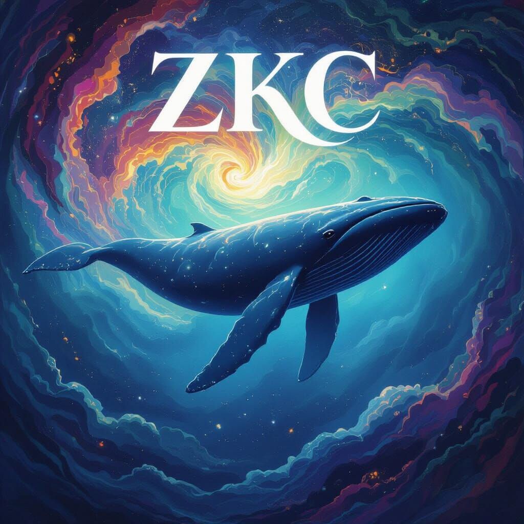 Majestic Whale Swimming in Swirling Colors with ZKC