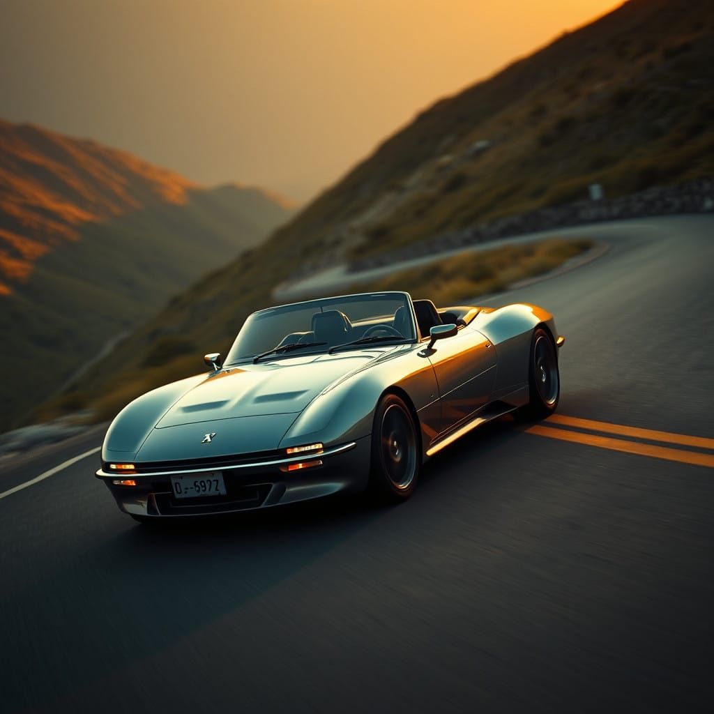 Epic Hypercar Concept Cruises in a Golden Magical Valley