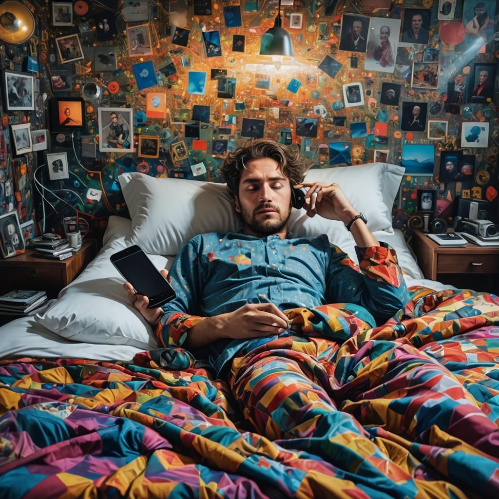 Hyperrealistic AI Dreamscape: Man Creating AI