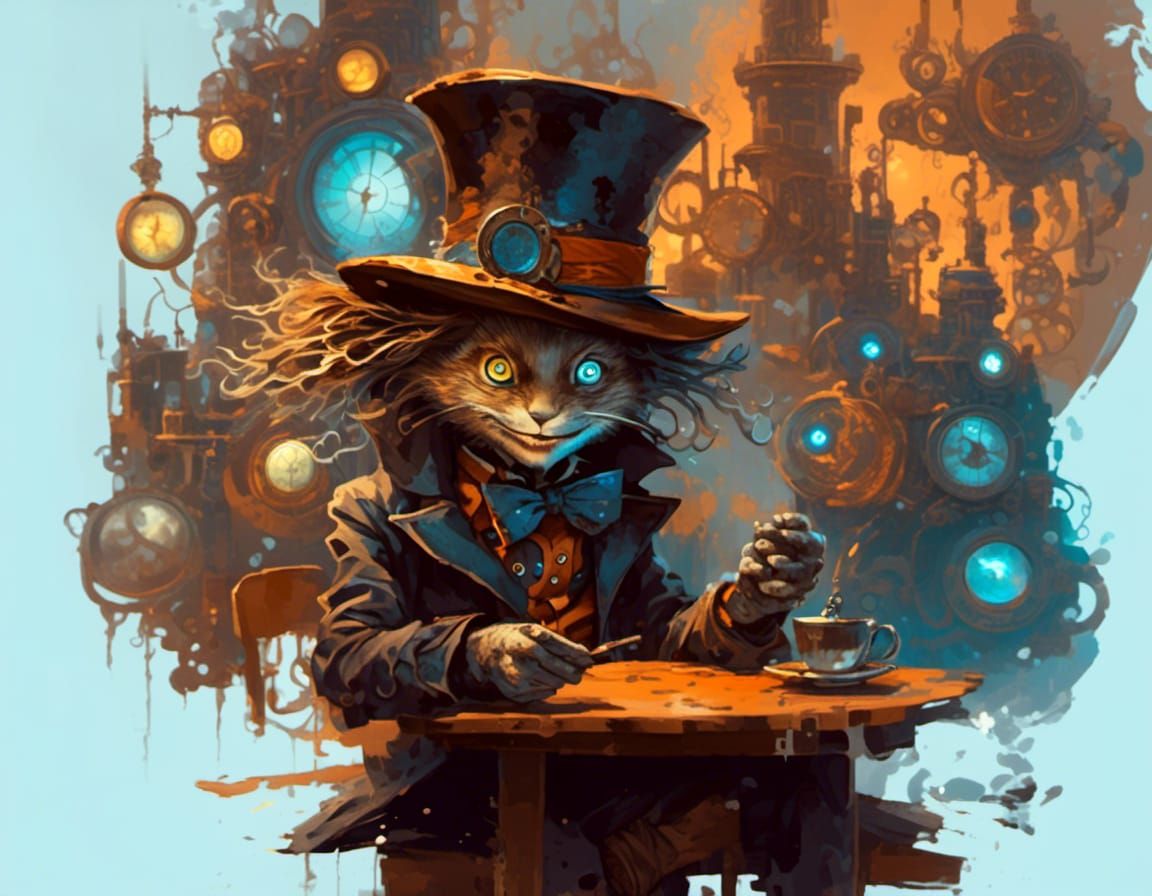 Steampunk Mad Hatter with Molten Silver Eyes