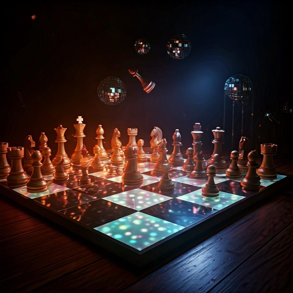 Disco Chess Floor Unfolds with Dancing Pieces