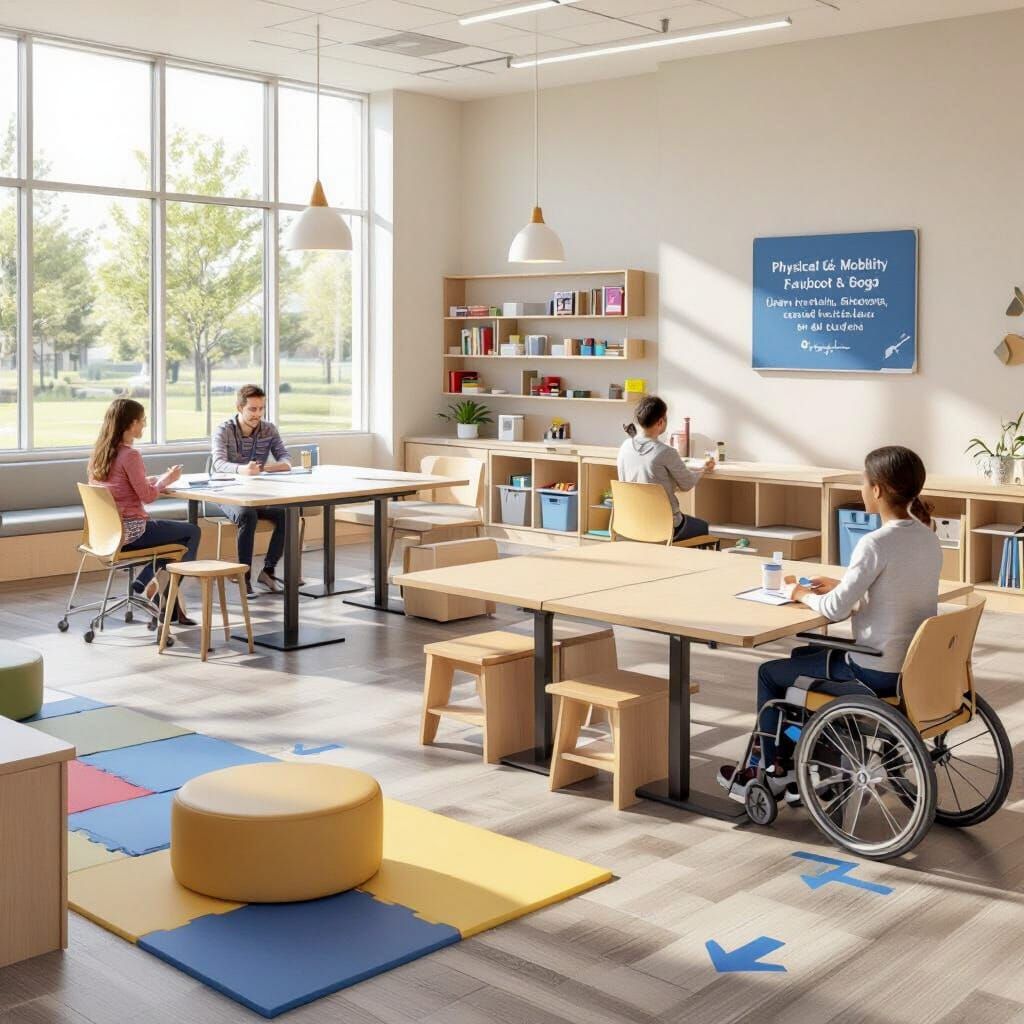 Modern Accessible Learning Space with Adjustable Tables