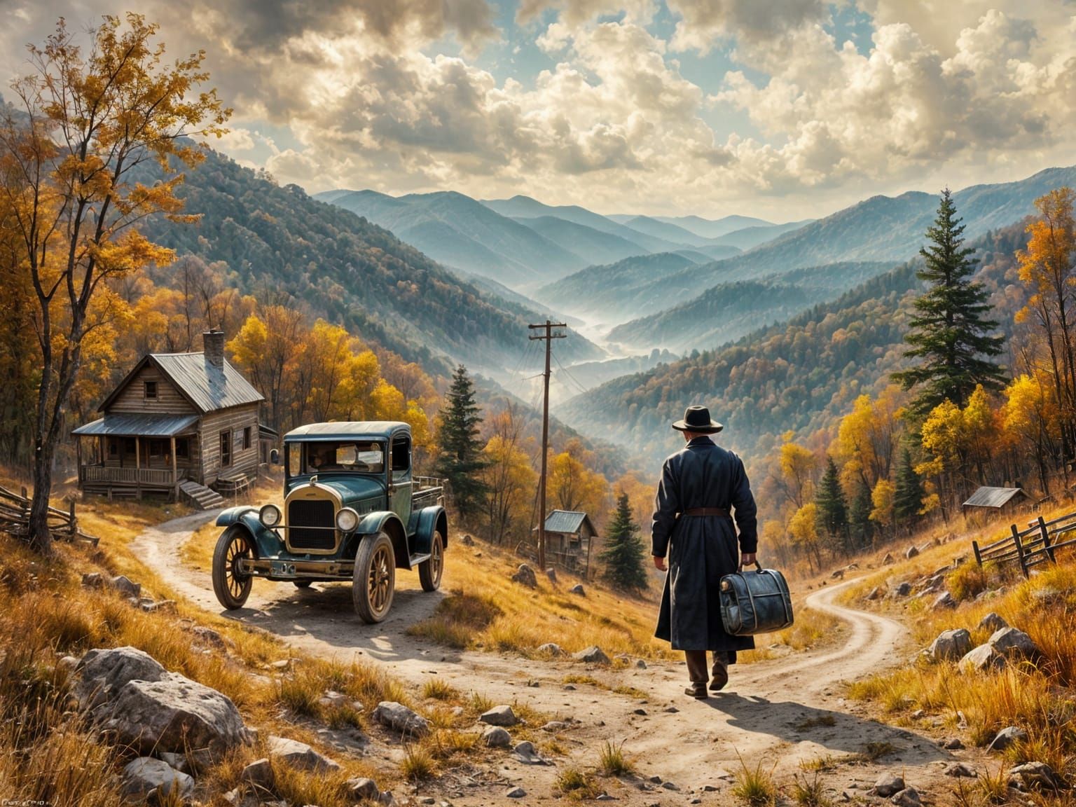Country doctor making a house call in rural West Virginia  i...