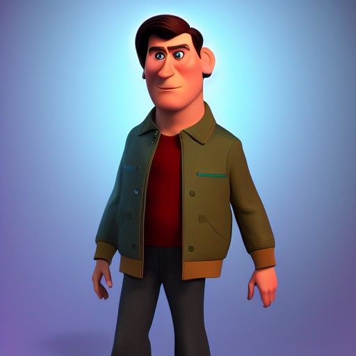 Pixar Style 3D Render of Russian Spy