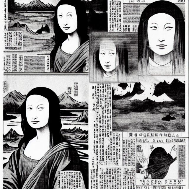 Terrifying Zashiki Onna Mona Lisa Newspaper Article