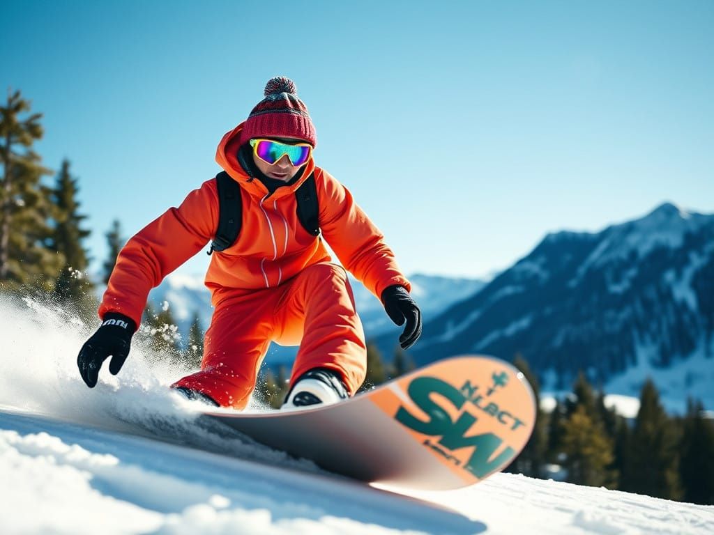 Racing Down a Snow-Covered Mountain in High-Speed Style